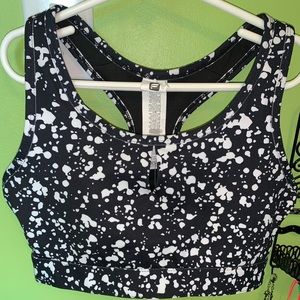 Fabletics Black and White Sports Bra